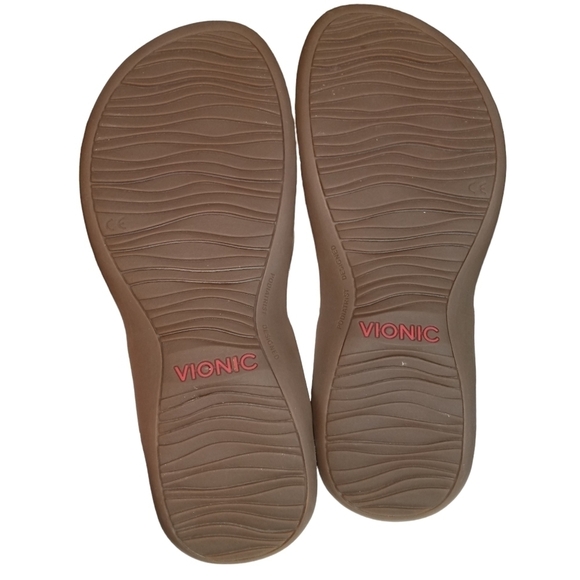 Vionic Dillon White Lizard Embossed Print Flip Flop Thong Sandals Size 8 Wide - Picture 9 of 10